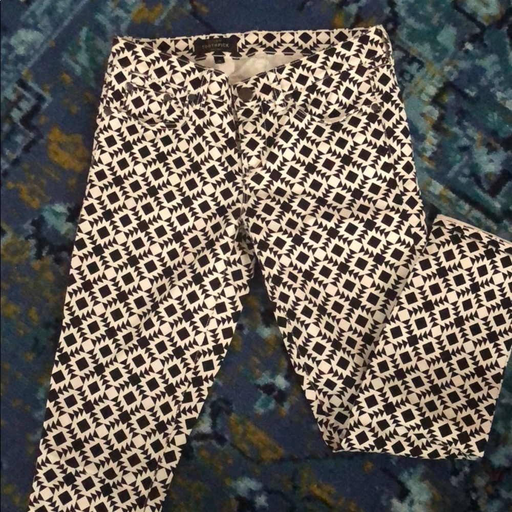 Jcrew jean pants - print - size 28 - toothpick
